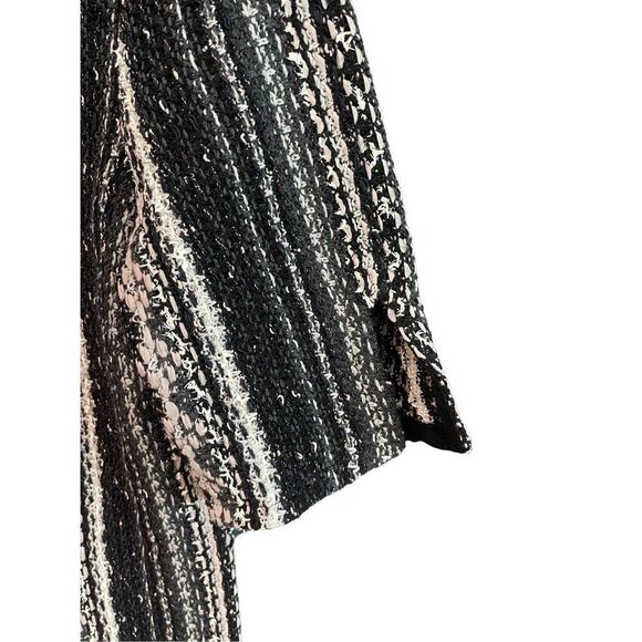 St John Womens Black Zip Knee Length Vertical Striped Tweed Sheath Dress Size 6 - Picture 11 of 13